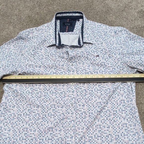 7 Diamonds White and Blue Patterned Casual Shirt - Picture 4 of 6